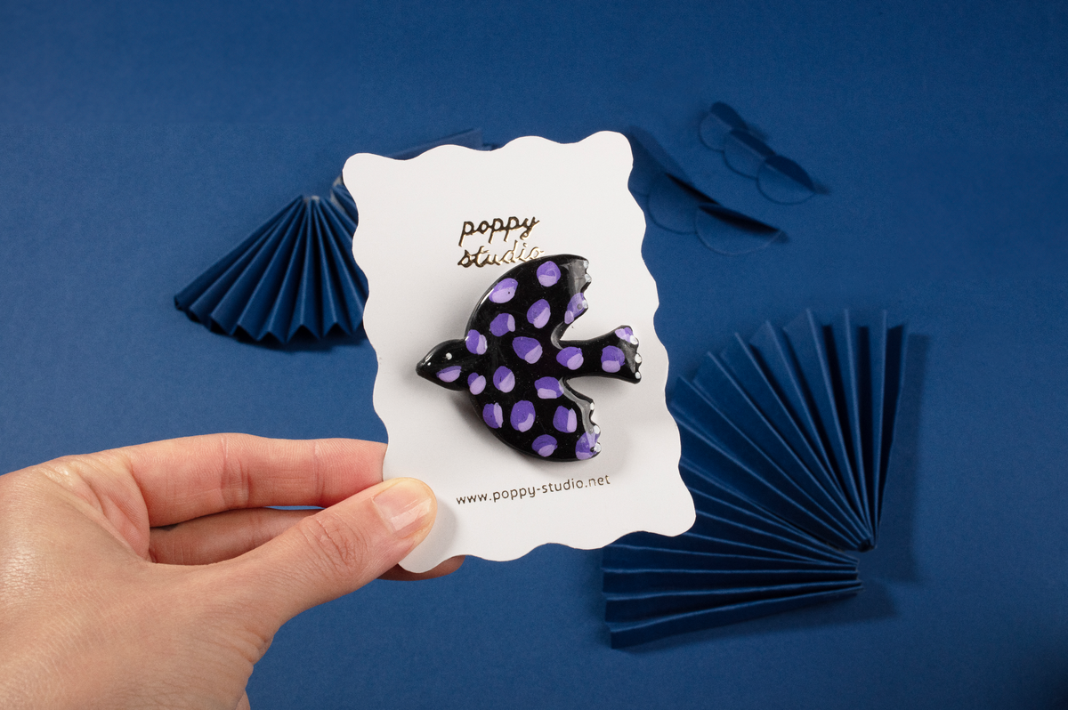Purple Dove Brooch