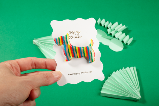 Dog Rainbow brooch
